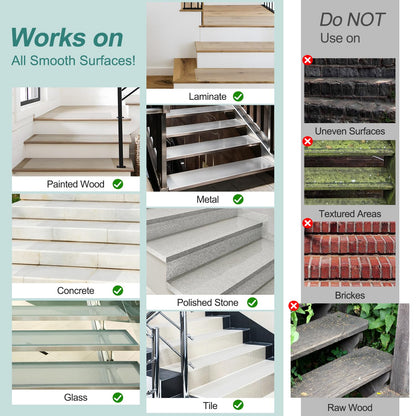 Outdoor Stair Treads Non Slip for Wooden Steps 6" x 30" - 15 Pack Weather Resistant Exterior Grip Tape, Non Slip Stair Treads, Anti Skid Strips, Waterproof 80-Grit High Traction Adhesive Treads, Black
