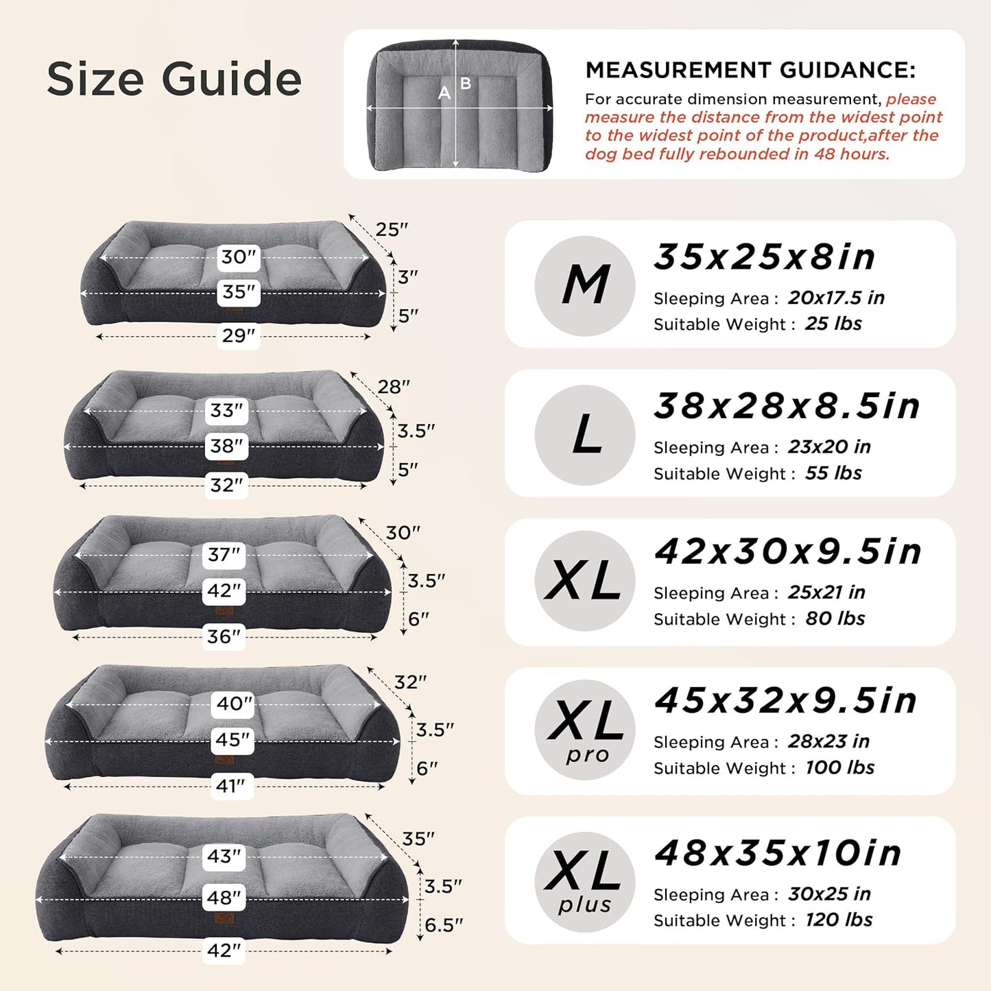Bedsure SupportMax™ XL Pro Orthopedic Dog Beds Large Sized Dog - Extra Thick Supportive Dogs Couch with Waterproof Washable Cover, Extra Large Comfort Pet Sofa with Sherpa & Nonskid Bottom, Grey, 45"