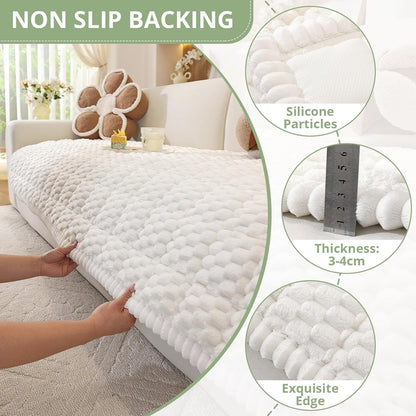 OstepDecor Couch Cover for Dogs, Washable Non Slip Sofa Cover for Pets, Soft Couch Covers for Sofa, Loveseat and Sectional, Furniture Protector Against Pet Hair & Scratches (27.6" x 27.6", Khaki)