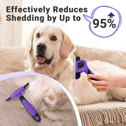 MIU COLOR Pet Grooming Brush, Deshedding Tool for Dogs & Cats, Effectively Reduces Shedding by up to 95% for Short Medium and Long Pet Hair