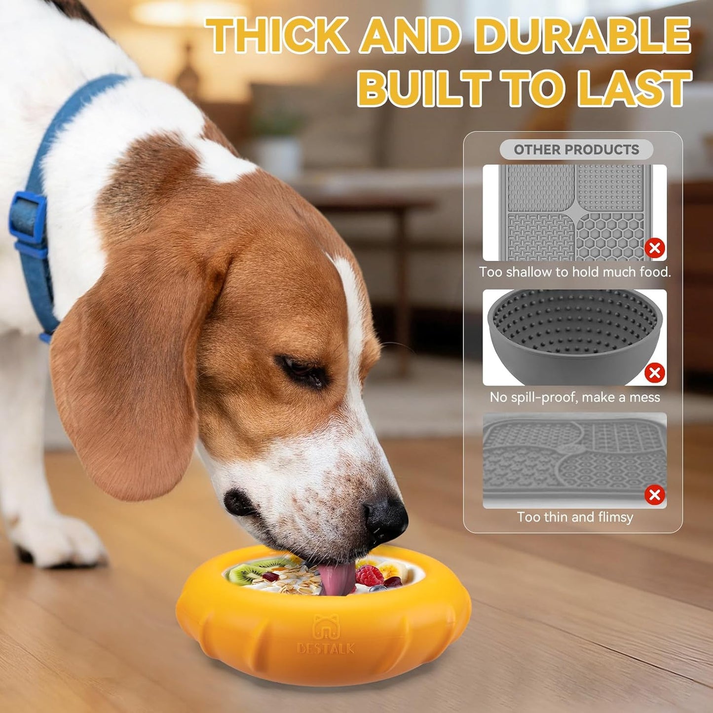 Dog Lick Bowl, Bestalk Wobbly Freeze Bowl Enrichment Feeder for Dogs, Anxiety Relief Lick Mat Puzzle Toy for Distraction, BPA Free Silicone, Dishwasher Safe(Rose,S)