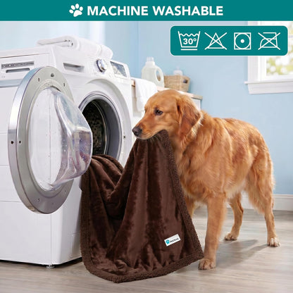 PetAmi Dog Blanket for Medium Large Dogs, Pet Bed Blanket Cat Puppy Kitten, Fleece Furniture Couch Cover Protector Sofa Car, Soft Sherpa Dog Throw Plush Reversible Washable, 40x60 Plaid Dark Gray