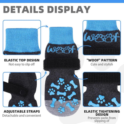 KOOLTAIL Dog Socks Shoes for Hot Pavement to Prevent Licking Paws, Winter Dog Boots&Paw Protector for Hardwood Floors Anti Slip,Traction Control Grip Booties for Small Medium Large Senior Dogs,Black M