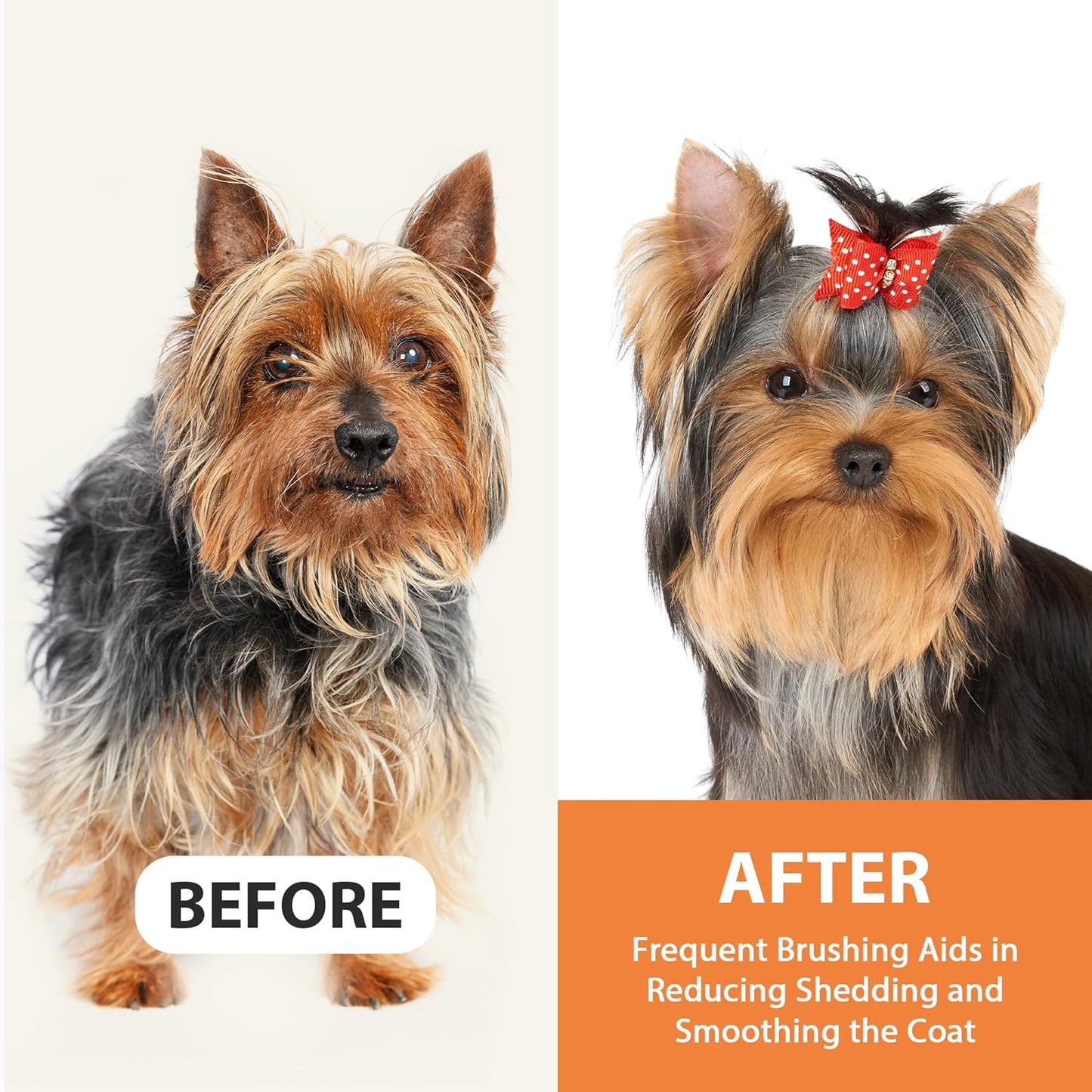Dog Brush for Long Haired Dogs, 27mm Extra Long Metal Pin Dog Deshedding Brush and Comb Set, Short Haired Shedding Grooming Detail Pets Brush Set with Rubber Handle