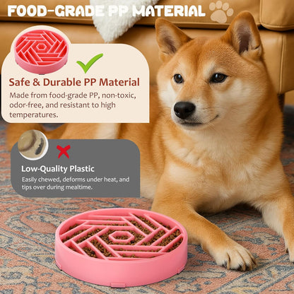 WHIPPY Slow Feeder Dog Bowl, Puzzle Maze Design to Slow Down Eating, 3-Cup Capacity, Anti-Gulping Food Bowl for Medium & Large Dogs,Black