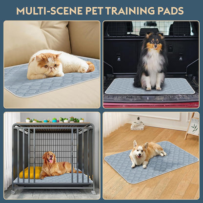 FunFurry Washable Pee Pads for Dogs - 4 Pack Reusable Pee Pads，Waterproof Puppy Pads，Pet Training Pads，Super Absorbent with Dog Paw Shape Non-Slip Backing (Cream, 18" X 24" - 4 Pack)