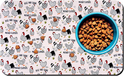 Dog Food Mats for Floors Waterproof Mat for Cat Food and Water Bowls - Absorbent Quick Dry Non Slip Mat for Pet Feeding