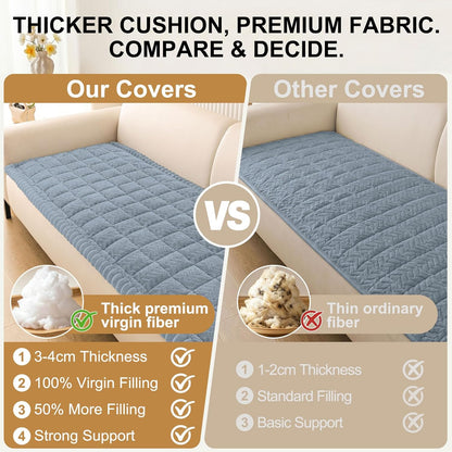 Smiry Non Slip Couch Covers for Dogs, Fuzzy Pet Couch Covers for 2-3 Cushion Sofa Pet Friendly, Soft Sofa Slipcovers Cushion Furniture Protector Washable (Beige, 27.6" x 59")