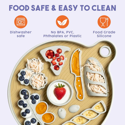 Awoo Smorgasboard - Silicone Dog and Puppy Lick Mat and Slow Feeder with Suction Cups - Non-Slip, Dishwasher Safe Pet Dish - Extends Mealtime for Fast Eaters - for Wet & Dry Food (Misty Blue)