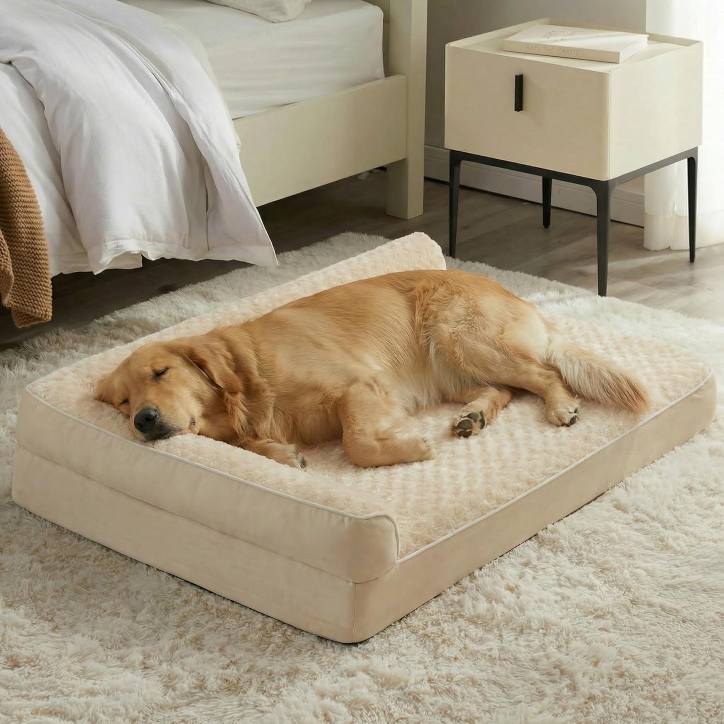 BFPETHOME Orthopedic Dog Beds for Large Dogs-Waterproof Sofa Dog Bed with Removable Washable Cover, Big Pet Bed with Waterproof Lining and Nonskid Bottom,Pet Bed for Large Dogs