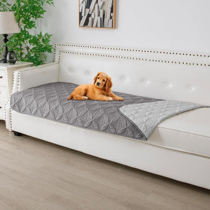 Waterproof Dog Blanket, 30x30 inches Small Pet Couch Covers for Sofa, Chair Bed Furniture Protector from Dogs Washable and Reversible-Lightgrey+Darkgrey