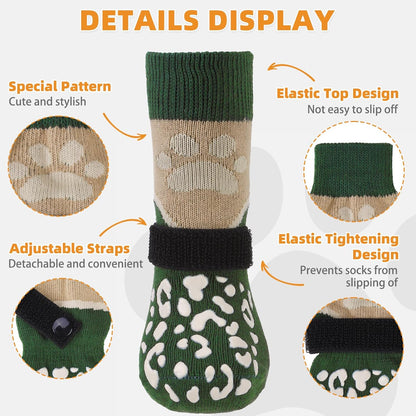 KOOLTAIL Dog Socks Shoes for Hot Pavement to Prevent Licking Paws, Winter Dog Boots&Paw Protector for Hardwood Floors Anti Slip,Traction Control Grip Booties for Small Medium Large Senior Dogs,Black M
