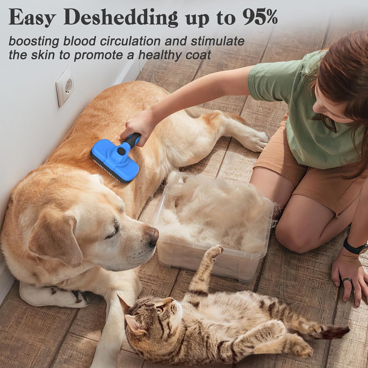 Swihauk Self Cleaning Slicker Brush for Dogs & Cats - Skin Friendly Deshedding and Grooming Brush for Haired Pets, Pet Supplies Accessory, Black