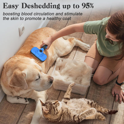 Swihauk Self Cleaning Slicker Brush for Dogs & Cats - Skin Friendly Deshedding and Grooming Brush for Haired Pets, Pet Supplies Accessory, Black