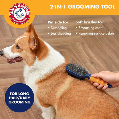 Arm & Hammer Deodorizing Dog Grooming Comb, Fragrance Transfer Technology with Baking Soda, Fine & Standard Teeth for Detangling & Flea Removal, Dematting Tool for Dogs, Sweet Apple & Rose Scent