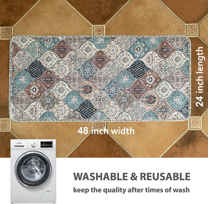 nunubaby Washable Pee Pads for Dogs, Stylish, Non-Slip and Leak-Proof Pee Pads. Reusable Potty Pads for Dogs for Crates and Floors.(Beige/Multi, 24" x48" )