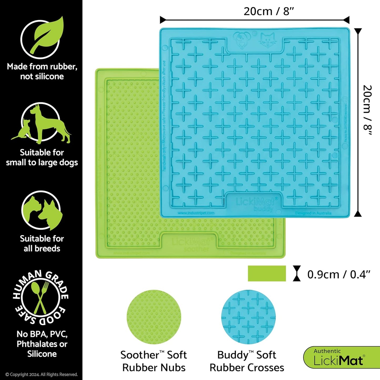 LickiMat Classic Soother Slow Feeder for Dogs Lick Mat Boredom Anxiety Reducer Perfect for Food Treats Yogurt Liquid Food Peanut Butter Fun Alternative to a Slow Feed Dog Bowl, Turquoise