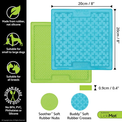LickiMat Classic Soother Slow Feeder for Dogs Lick Mat Boredom Anxiety Reducer Perfect for Food Treats Yogurt Liquid Food Peanut Butter Fun Alternative to a Slow Feed Dog Bowl, Turquoise