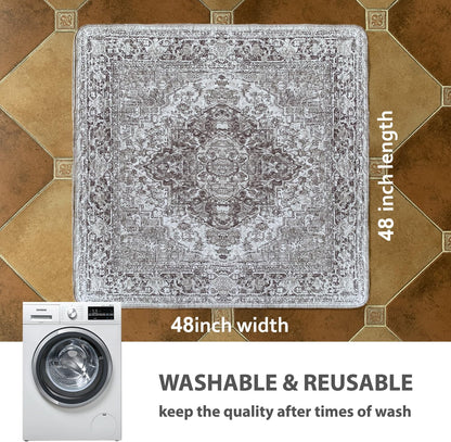 nunubaby Washable Pee Pads for Dogs, Stylish, Non-Slip and Leak-Proof Pee Pads. Reusable Potty Pads for Dogs for Crates and Floors.(Beige/Multi, 24" x48" )
