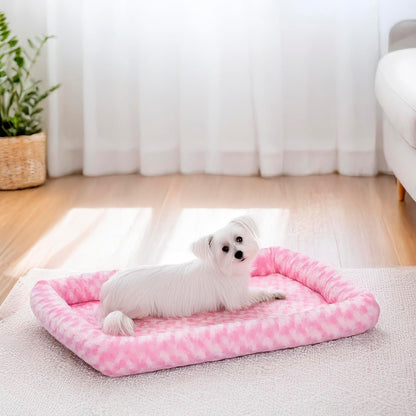 MidWest Homes for Pets QuietTime Dog Bed - White Fleece Bolster, Ultra-Soft and Machine Washable, Fits 24-Inch Crates and Carriers, for Small Breed Dogs