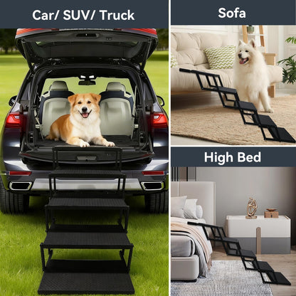 Dog Ramp for Car 71" X 17.6" Extra Long Folding Aluminum Pet Ramp for Large Dogs up to 250 LBS, Portable Waterproof Dog Ramps for SUV Truck Cars