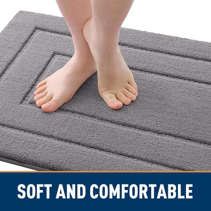 Smiry Dog Door Mat for Muddy Paws, Absorbs Moisture and Dirt, Low-Profile Entryway Mat with Non-Slip Backing, Entry Indoor Outdoor Doormat for Inside Floor (30x20 Inches, Grey, Striped)