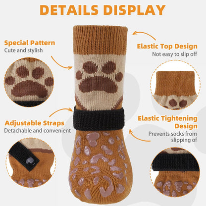 KOOLTAIL Dog Socks Shoes for Hot Pavement to Prevent Licking Paws, Winter Dog Boots&Paw Protector for Hardwood Floors Anti Slip,Traction Control Grip Booties for Small Medium Large Senior Dogs,Black M