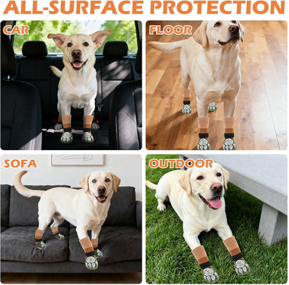 EXPAWLORER Anti Slip Dog Socks to Prevent Licking Paws, Dog Shoes for Hot Pavement Walk, Dog Booties for Hardwood Floors, Dog Boots & Paw Protectors with Grippers for Small Medium Large Senior Dogs M