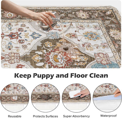 INVENHO Washable Pee Pads for Dogs 72"x72" Reusable Dog Pads Extra Large Upgrade Non-Slip Dog Pee Pads Heavy Absorbency Puppy Pee Pads Quick Dry Whelping Pads/Waterproof Puppy Training Pad