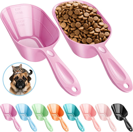 Pet Cat Dog Food Scoop, Dog Cup Capacity Cat Food Scooper With Sealing Clip, Puppy and Cat Coffee Bean, Flour Scoop Grey