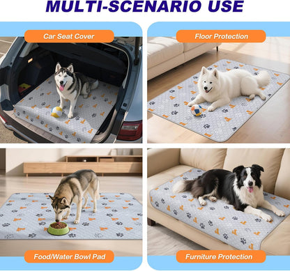 WanpeeGoo Washable Pee Pads for Dogs, 4 Pack Absorbent Reusable Training Dog Pads Pet Puppy Pads, Non-Slip Potty Pads for Whelping, Playpen, Crate, Bed, Grey 18"x24"