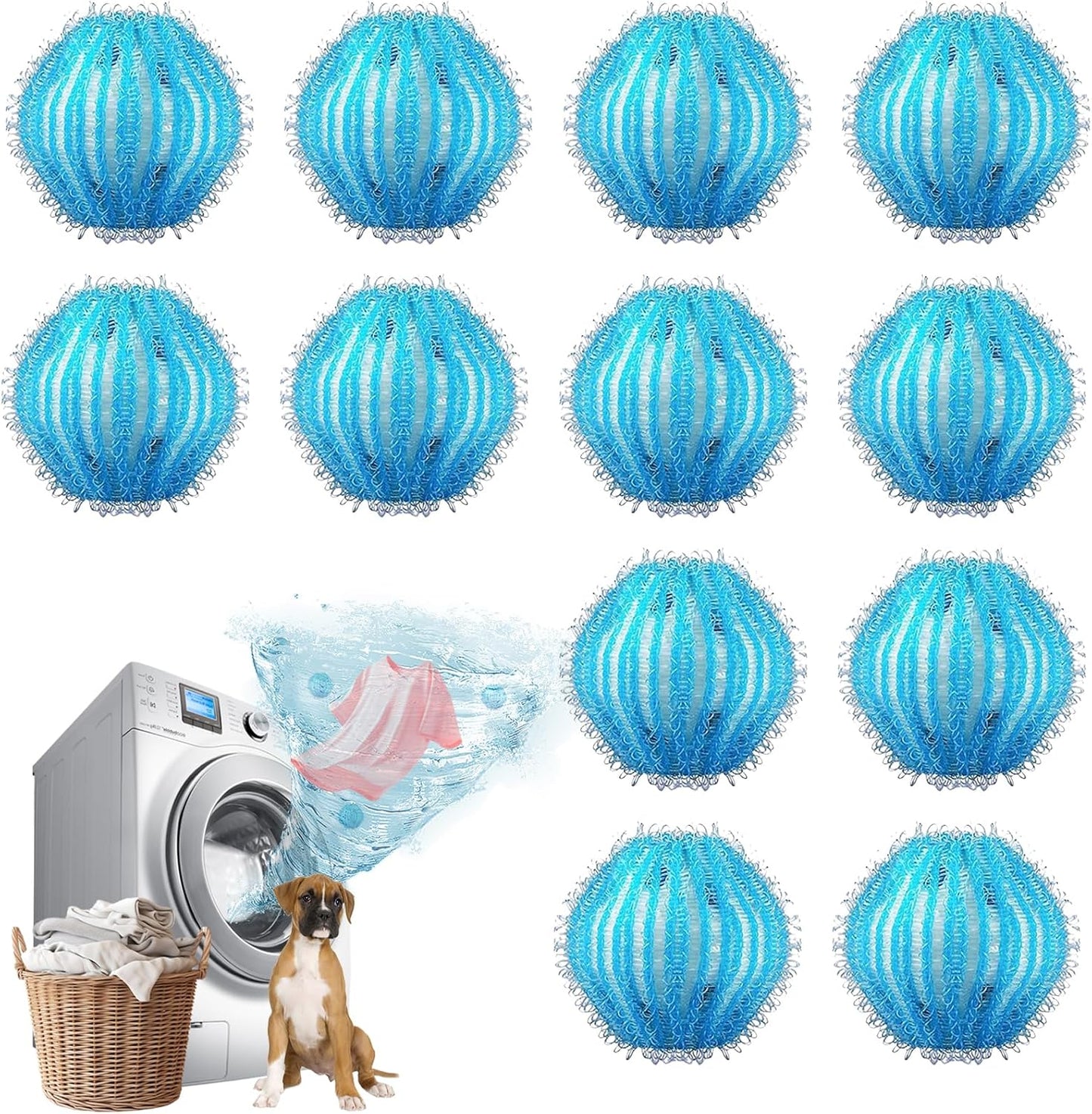 20Pcs Pet Hair Remover for Laundry - 1.4 inch Mini Ball Lint Traps for Washing/Dryer Machine,Effective Cat Dog Laundry Pet Hair Catcher for Clothes,Sheets,Towels,Not Damage Fabric