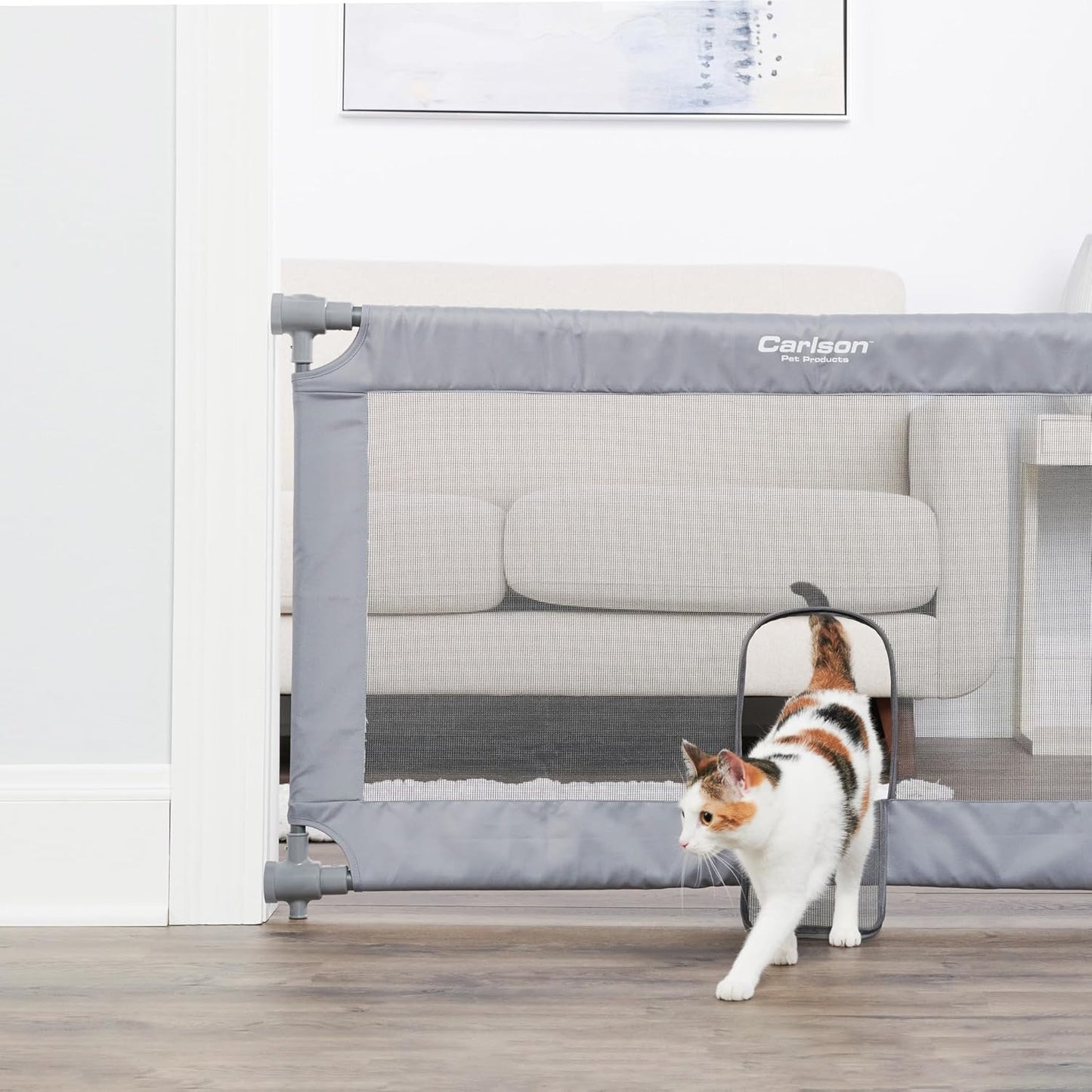 Carlson Pet Products 50" Extra Wide Retractable Dog Gate for Doorways & Bottom of Stairs, Easy Install Pet Gate, Gray