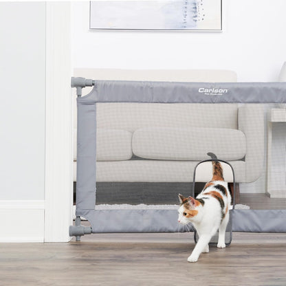 Carlson Pet Products 50" Extra Wide Retractable Dog Gate for Doorways & Bottom of Stairs, Easy Install Pet Gate, Gray