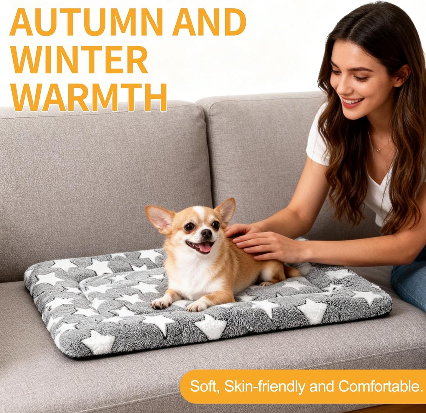 Dog Bed Mat – Soft & Comfortable Dog Kennel Pad for Crate – Durable Crate Bed & Mat for Dogs & Cats – Ideal for Crate, Kennel, and Home Use