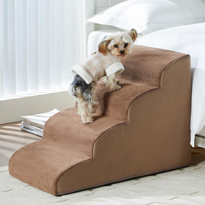 LEXTRO Dog Stairs for Small Dogs, 2-Steps Dog Ramp for Couch, Pet Stairs with Highly Supportive Foam and Non-Slip Bottom, Pet Steps for Cat & Doggie (High 11.8 Inch)