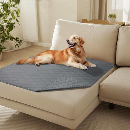 Luciphia 100% Waterproof Couch Cover Blanket for Dogs Anti-Slip Pet Couch Protector Sofa Mat Puppy Cat with Non-Slip Bottom, Grey, 30x70 Inch