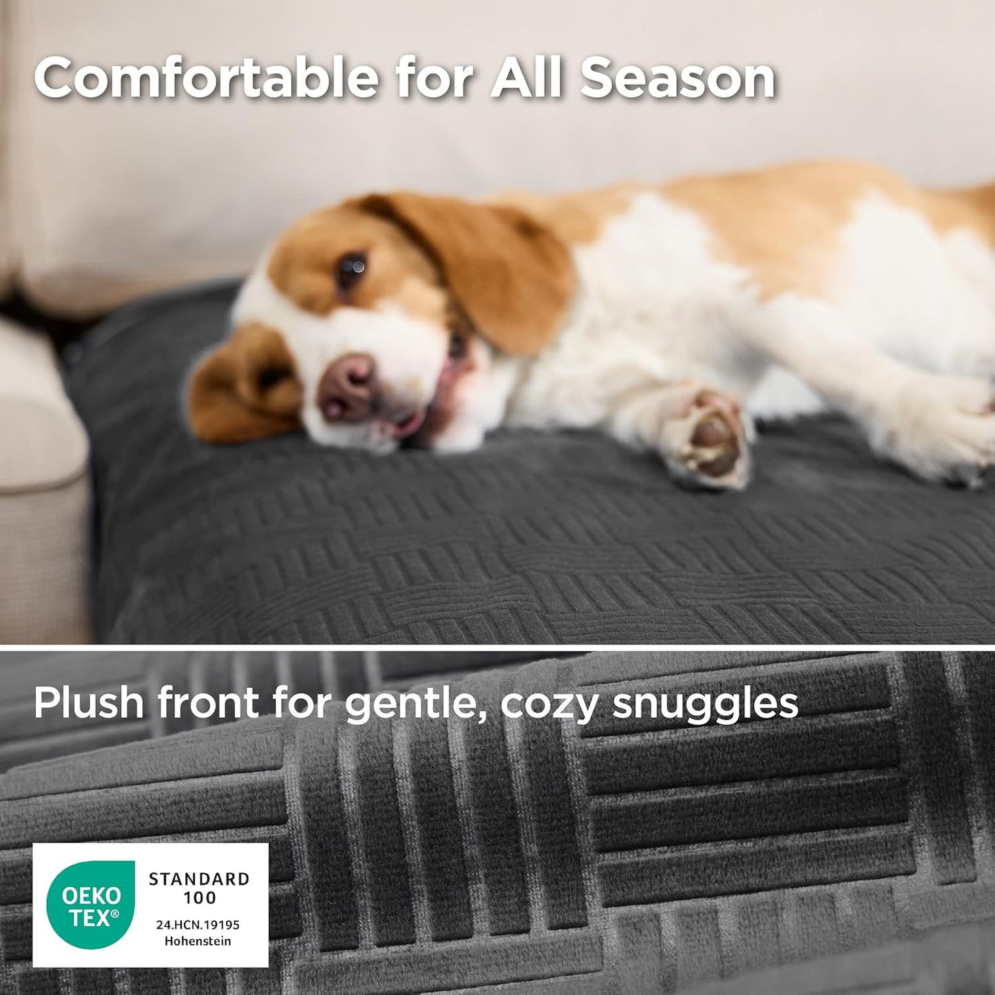 Bedsure Waterproof Couch Cover for Dogs Washable - Waterproof Blanket for Large Dogs Couch Sofa Bed Cozy, Lightweight Furniture Protector for Pet Cat Quick Drying, Ash Grey, 52x82IN