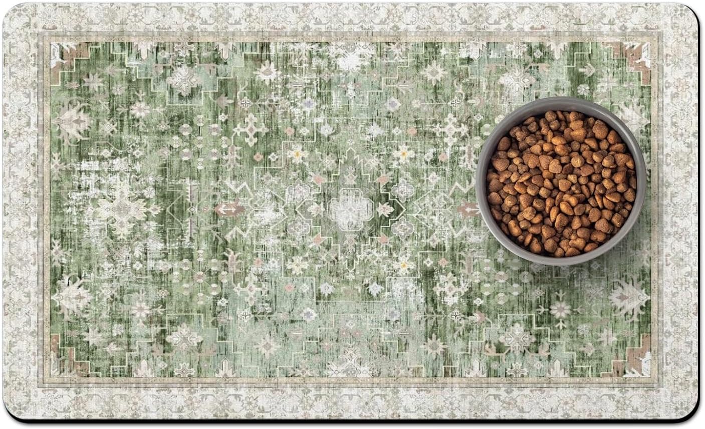 Pet Food Mats for Floor, Absorbent Dog Mat for Food and Water Dispenser Mat, Dog Food Mat Quick Dry Cat Food Mat Pet Supplies