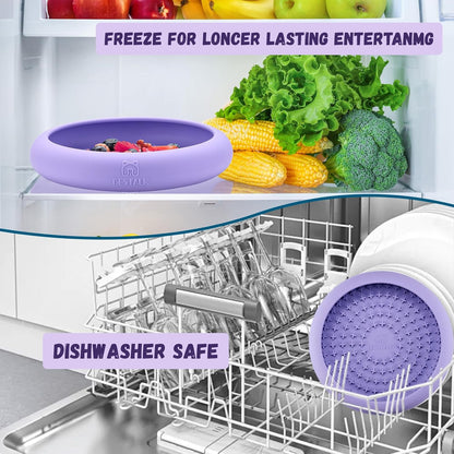 Dog Lick Bowl, Bestalk Anxiety Relief Slow Feeder Dog Lick Mat Treat Dispenser, Non-Slip Licking Bowl Enrichment Toys, BPA Free Silicone, Dishwasher Safe