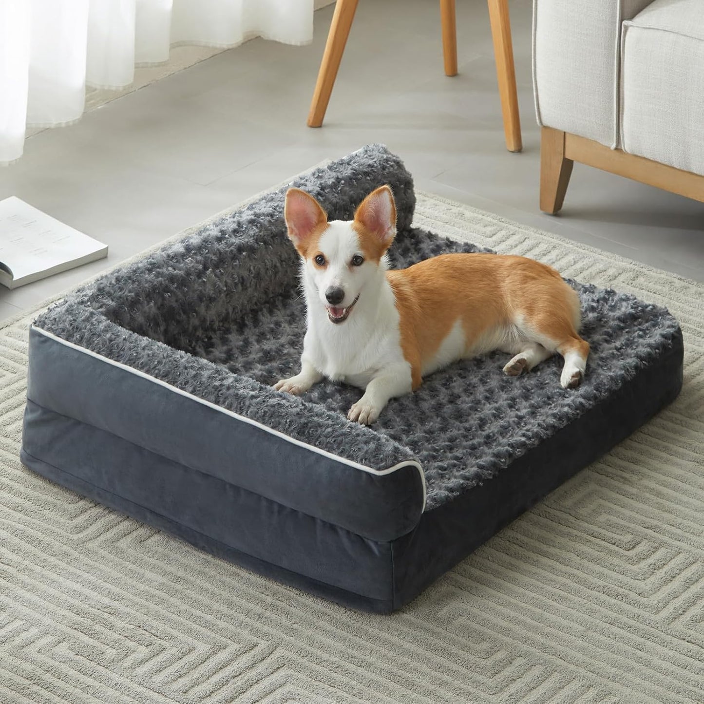 BFPETHOME Orthopedic Dog Beds for Large Dogs-Waterproof Sofa Dog Bed with Removable Washable Cover, Big Pet Bed with Waterproof Lining and Nonskid Bottom,Pet Bed for Large Dogs