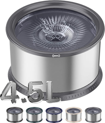 1.6 Gallon Dog Water Bowl, 6.5L/220oz Stainless Steel No Spill Water Bowl for Large Dogs, Super Large Capacity Splash Proof Pet Slow Drinking Water Bowl with Anti-Slip Mat for Mess Drinkers