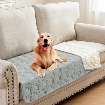 ZNSAYOTX Ultimate Cozy Blankets (30"x70") 100% Waterproof Sofa Mat Blanket for Dog Pets, Bed Couch Protector with Non-Slip Back Washable Durable, Pee Scratch Proof Easy to Clean (Dark Grey)
