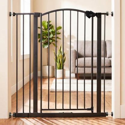 Regalo Safety 30.5-58" Extra Wide Arch Baby Gate with Door, Pressure Mount Walk Through Gate for Doorways & Bottom of Stairs, Babies, Toddlers & Pets, Tested & Safe, American Designed, American Owned