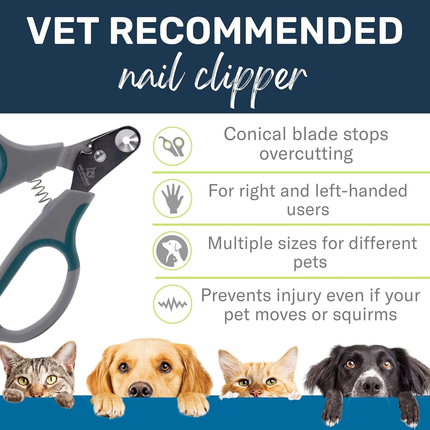 Zen Clipper Pet Nail Clipper for Cats – Cat Nail Clipper for Safer Grooming and Nail Care - Clean, Quiet, and Easy-to-Use Stainless Steel Cat Claw Trimmer - (1.5mm Hole)