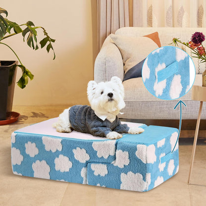 Pet Steps Dog Stairs for Sofa Couch and Bed High Density Sponge Pet Ramp with Removable Washable Cover Non-Slip Base Stable Dog Steps 15.7" H
