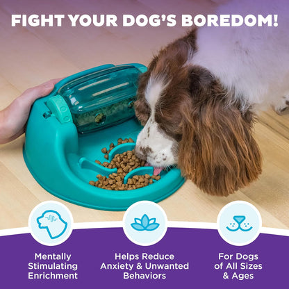 Outward Hound by Nina Ottosson Lick N’ Flip Level 1 Dog Puzzle Toy, Lick Mat & Slow Feeder – Non-Slip Base Beginner Enrichment for Small & Medium Dogs, Holds 1 Cup Wet or Dry Food, 7.4" x 7.4"