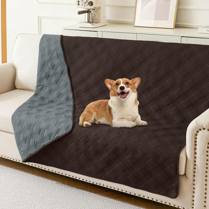 hyha Waterproof Dog Bed Blanket, Soft Pet Blankets, Waterproof Couch Cover for Dogs, Reversible Sofa Covers Washable for Furniture (30x70 Inch, Grey/Dark Grey)
