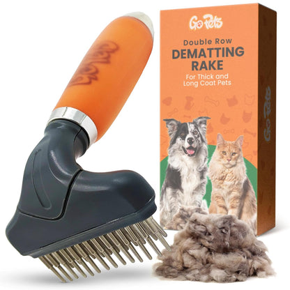GoPets Self-Cleaning Slicker Brush for Dogs & Cats, Deshedding & Dematting Comb with Retractable Bristles, Undercoat Tool for Long Haired Dogs, Non-Slip Handle, Detangler for Mats & Shedding Fur