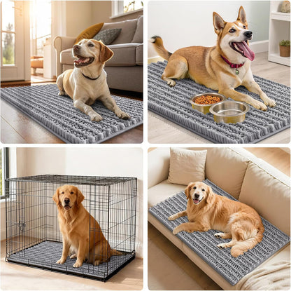 Smiry Dog Door Mat for Muddy Paws 30x20, Extra Soft Absorbent Chenille Doormat, Trap Moisture and Dirt, Non-Slip Machine Washable Front Door Mat for Indoor Entrance Inside Floor, Grey